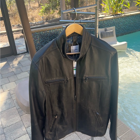 Men’s NWT Tommy Bahama Leather Rocker Jacket, sz Large - Picture 10 of 12